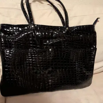 블랙 크로커다일풍 토트백