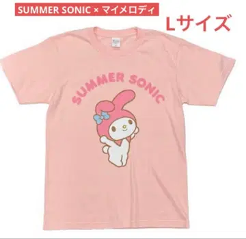 서머소닉 한정판 마이멜로디 T셔츠 L 사이즈 라이트 핑크