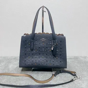 네이비 비쥬 핸드백