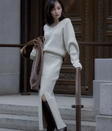 anuans / 리브 니트 셋업