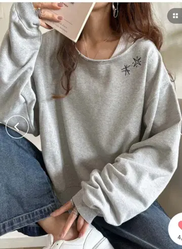 그레이 벌룬 슬리브 맨투맨