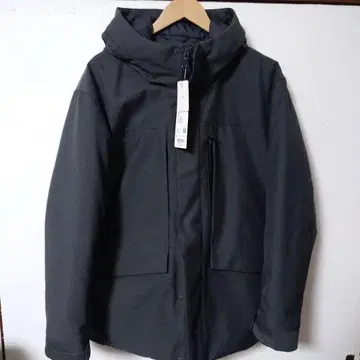 유니클로 하이브리드 다운 파카 그레이 L