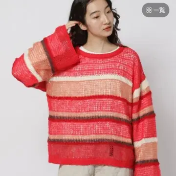 niko and - 시스루 MIX 보더 니트 풀오버