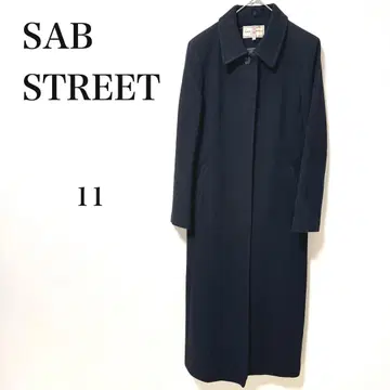 SAB STREET 블랙 롱 울 코트 일본제