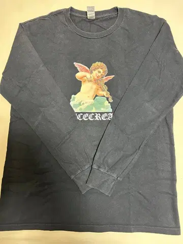 [ 레어 XL ] VOICECREAM 롱 T 천사 바이올린 블랙 길단