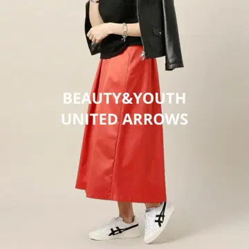 BEAUTY&YOUTH 새틴 턱 스커트 레드 F 유나이티드 애로우즈