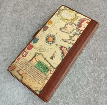 얇고 가벼운 세계 지도 얇은 타입 지갑 수첩 커버 [ 빈티지 디자인 ]