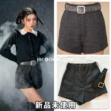 다리치 darich 하이웨스트 체크 숏팬츠 BLK M