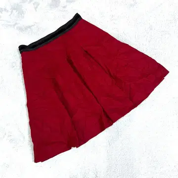 [언타이틀] (2) 플리츠 스커트 빨간색 울 100%