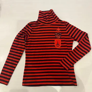 르꼬끄 스포르티브 골프 셔츠 S 사이즈 빨검 스트라이프