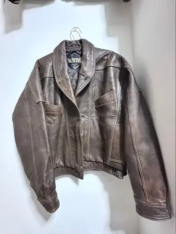 JUSTINE 브라운 숏 가죽 자켓 S