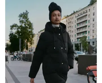 ZARA 세미롱 아노락 블랙 L