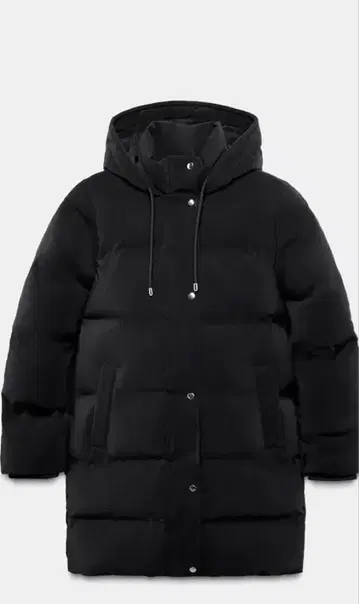 ZARA 세미롱 아노락 블랙 L