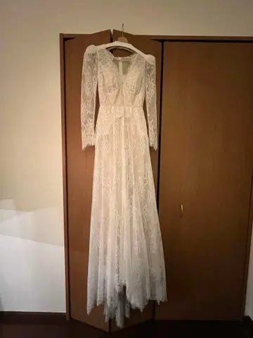 웨딩 드레스 롱 슬리브 레이스