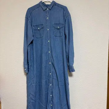 데님 원피스 롱 기장 원피스 데님 셔츠 원피스