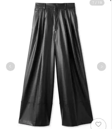 인조 가죽 와이드 팬츠