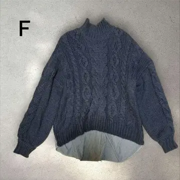 EVRIS 에브리리스 네이비 케이블 니트 스웨터 셔츠 도킹 F