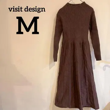 visit design [ M ] 니트 원피스 브라운 롱 브라운