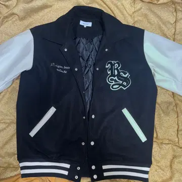 MONO-MART 바시티 자켓 블랙/화이트 L 사이즈