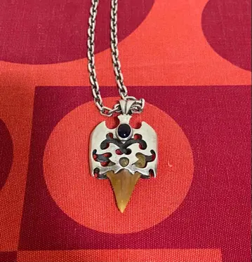 펜던트 탑 화석 상어 이빨 실버 925