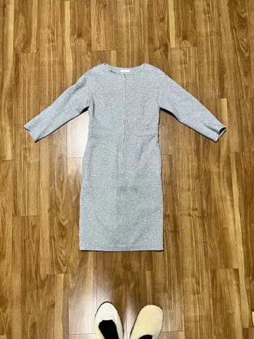 그레이 7부 소매 집업 원피스