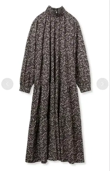 milaowen 플라워 프린트 티어드 원피스 ( BLK )