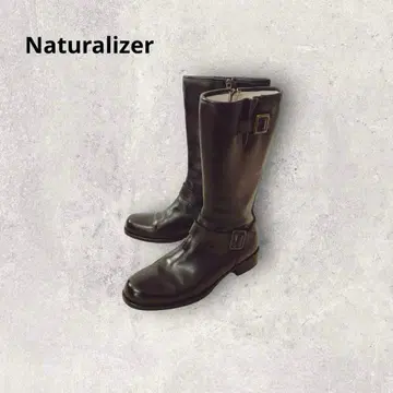 NATURALIZER 천연 가죽 롱 부츠 블랙 23.5cm 가죽 벨트