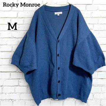 록키 먼로 5부 소매 니트 가디건 (M) 짙은 블루 루즈핏