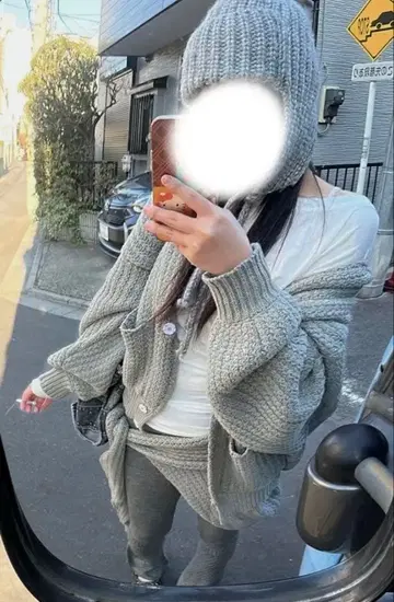 그레이 니트 귀마개 포함