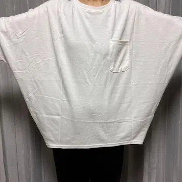 오버 사이즈 T셔츠 화이트 체크 무늬