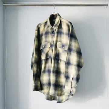 [ KEARNEY HOUSE ] 옴브레 체크풍 플란넬 셔츠 그린 계열 L