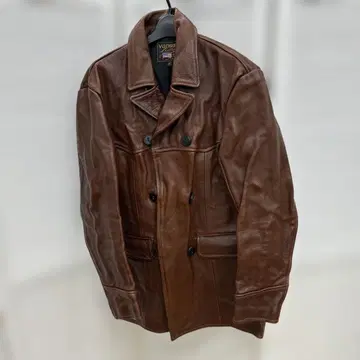 vanson 브라운 가죽 코트 사이즈 38
