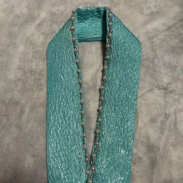 펄 장식 레이어드 카라 스카이블루