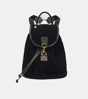 little black velvet backpack - black