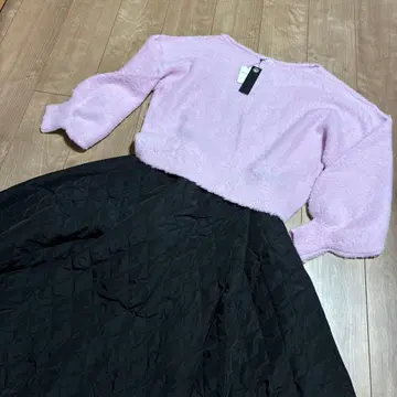 착용 횟수 2회 퀼트 다운 포근한 롱 스커트 블랙