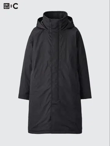 유니클로 C 후디드 코트 M 블랙