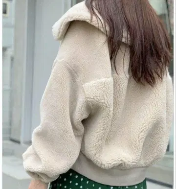 아나나 anana. 절개 보아 블루종 빅 칼라 자켓