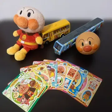 호빵맨 봉제 인형 미니 버스 씰 카드 8장 세트