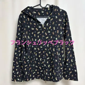 프랑슈리페 블랙 동물 프린트 후드티