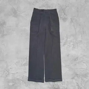 센터 프레스 슬랙스 와이드 테이퍼드 더블 밑단 깔끔한 구제 의류 남성용