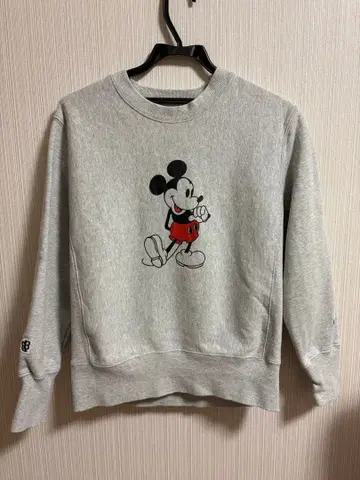 BEAMS BOY 별주 챔피온 미키마우스 안쪽 미니 기모 트레이닝복