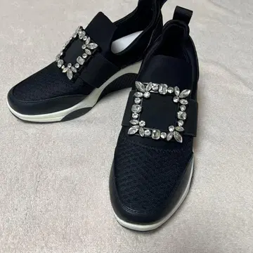 de ocho A de ocho 스톤 장식 블랙 스니커즈