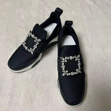 de ocho A de ocho 스톤 장식 블랙 스니커즈