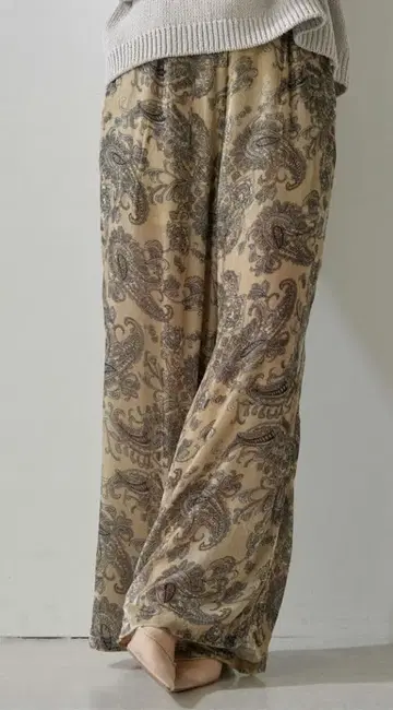 미사용 택 포함 윔 가젯 whimGazette 실크 레이온 벨로아 팬츠