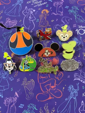 해외 디즈니 구피 핀 배지 핀 트레이 Hidden Mickey