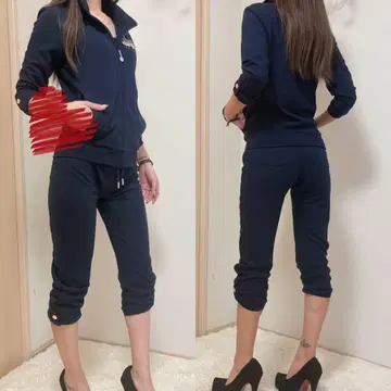 [ 컨디션 최상 ] Rady 7부 기장 샹들리에 쭈리 셋업 네이비