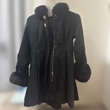 ROJITA 로지타 백리본 후디 코트 블랙 검정 정품