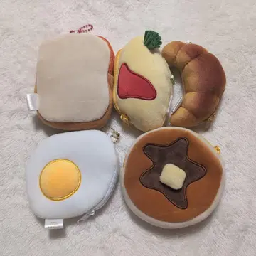 푹신푹신 아침 식사 봉제 인형 파우치 5종 세트