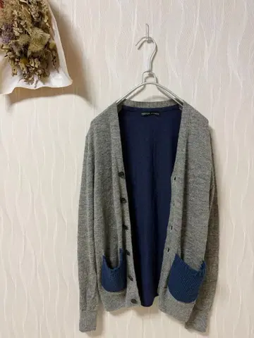 새상품급 츠모리치사토 가디건 알파카 혼방 울 그레이 포켓 M