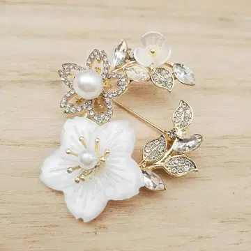 브로치 꽃A 골드 스톤 코사지 서클 졸업식 입학식 결혼식